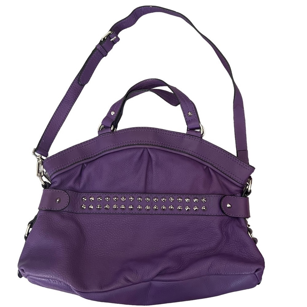 Leonello Borghi New York Bag
Leather Studded Shoulder Bag in purple
